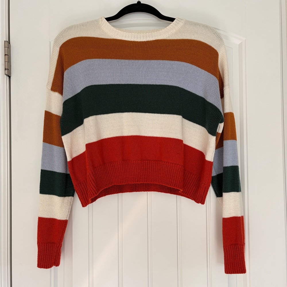 FOREVER 21 Color Block Cropped Sweater
